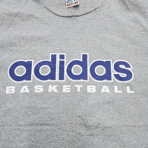 ADIDAS BASKETBALL Men's Gray 90s MADE IN USA Tshirt Size XL - Picture 10 of 10